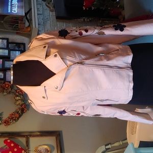 Light pink faux leather jacket